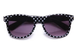 Girls Kids Horned Rim Sunglasses Classic Retro Polka Dots Style Youth Fun Size - Picture 1 of 15