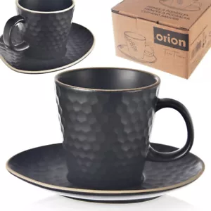 Espressobecher Espressotasse mit Untertasse aus Keramik schwarz TEA TIME 95 ml - Bild 1 von 6