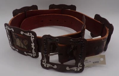 Cinturón Nocona Vaquera 6 Hebillas Cuero Marrón Foto 1 de 4