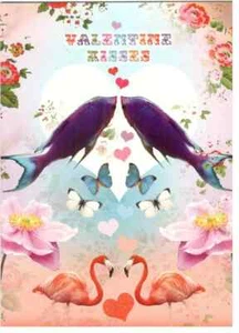 Valentine's Card For All. Valentine Kisses. Blank Inside For Male Or Female. - Picture 1 of 1