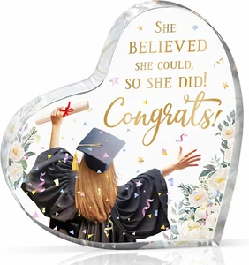 Graduation Gifts for Her, Unique Graduation Gifts for Friends - Heart-Shape Acry - Picture 1 of 12