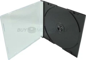 5.2mm Slimline Black 1 Disc CD Jewel Case Lot - Afbeelding 1 van 6