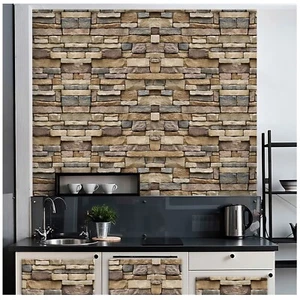 Waterproof Stone Tile Wallpaper 3D Thickened Self-Adhesive Contact Paper Tile - Picture 1 of 12