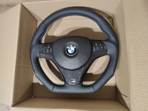BMW Steering Wheel E92 M3 E90 E91 E93 E81 E82 E87 E88 M FLAT BOTTOM NAPPA - Picture 1 of 5