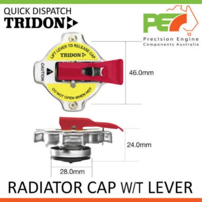 TRIDON Radiator Cap W/ Liver For Mitsubishi Pajero NP 3.5L, 3.8L 6G74, 6G75 V6 - image 1 of 4