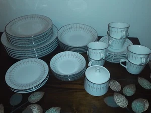 RARE Mid Century Noritake Tiffany #6787 40pc Bone China Plates Bowls Teacups Lot - Picture 1 of 4