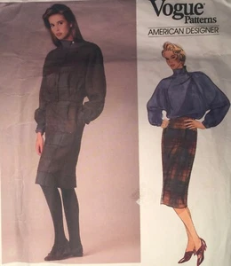 NEW/VINTAGE 1985 VOGUE BLOUSE & SKIRT SEWING PATTERN 1624 SIZE 10 - Picture 1 of 3