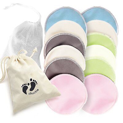 12 X Premium Washable Breast Pads Bamboo Reusable Nursing Mother Breastfeeding • 11.99£