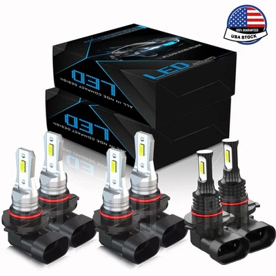 For GMC Canyon 2004 2005 2006 2007-2012 6PCS LED Headlights High+Low Fog Lights Foto 1 de 4