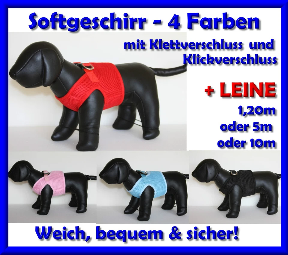 Katzengeschirr Welpengeschirr Softgeschirr Brustgeschirr wahlweise mit Leine WES - Bild 1 von 1