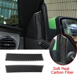 2*Carbon Fiber Interior A Pillar Decorative Cover Kit For Ford Mustang 2009-2013 - Foto 1 di 9