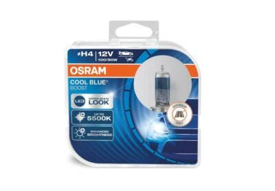 OSRAM COOL BLUE BOOST 5500K 62193CBB-HCB H4 P43t Ampoules Phares x2 - Photo 1/3