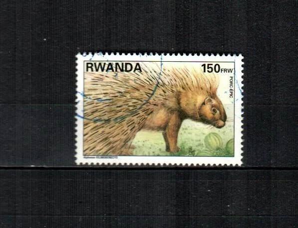 RWANDA Scott's 1387 (1v) puercoespín en buen estado usado (1998) #2 Foto 1 de 1
