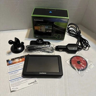 Garmin Nuvi 50LM GPS Navigation System Bundle W/ Box, Mount & Charging Cord - Image 1 of 4