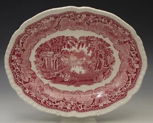 MASON'S VISTA IRONSTONE PINK OVAL PLATTER VINTAGE 11" - Picture 1 of 4
