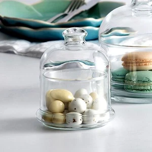 Pasabahce Mini Glass Serving Bowl w/ Bell Dome Lid for Pastries Cookies & Candie - Picture 1 of 7