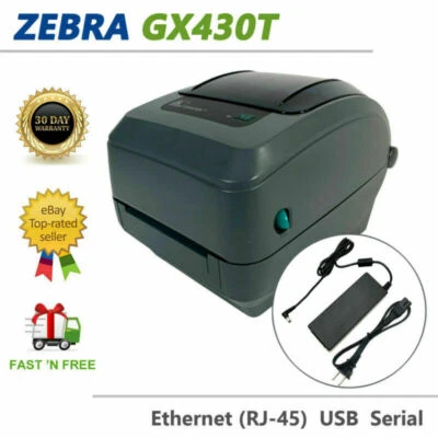 Zebra GX430T Thermal Transfer Barcode Printer 300 dpi USB LAN GX43-102570-000 - Image 1 of 4