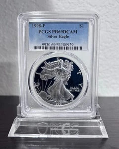 1998-P Silver Eagle Proof PCGS PR69DCAM 1998 P American Silver Eagle ASE PF69 - Picture 1 of 4