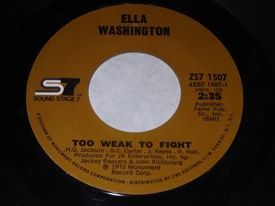 Ella Washington - Too Weak To Fight / If Time Could Stand Still 45 - Soul - Image 1 of 1
