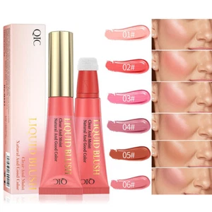 Cepillo esponja contorno facial rojo melocotón resaltar rubor líquido rubor cosmético sedoso - Imagen 1 de 26