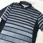 Nike Polo Shirt Tiger Woods Collection Dri Fit Button Snap Golf Xxl Black Mesh