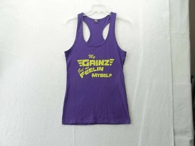 Regata atlética roxa Next Level M "Gainz got me feeling yourself" - Imagem 1 de 4