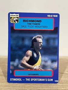 1990 STIMOROL RICHMOND TIGERS AFL CARD DALE FLEA WEIGHTMAN #164/168. - Picture 1 of 2