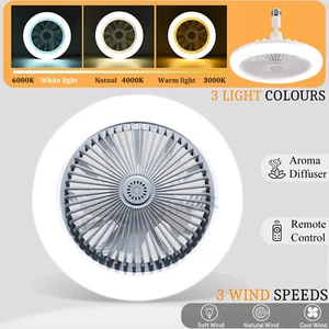 Ceiling LED Fan Light Chandelie Dimmable Remote Control Bayonet / Edison connect - Picture 1 of 21
