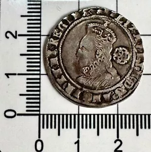 X348: 1576 Elisabeth 1. gehämmertes Silber Sixpence, Spink 2563 - Bild 1 von 3