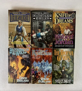 Lot of 6 Fantasy Paperback David Farland Simon R Green Steven Brust Deathstalker - Picture 1 of 20