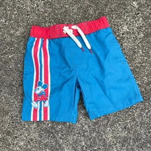 Mickey Mouse Swim Trunks Blue Board Shorts Disney Junk Food Lined Boys XS - Picture 1 of 14