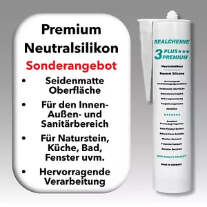 Premium Neutralsilikon / Für Sanitär- Innen- und Außenbereich und Naturstein - Bild 1 von 8