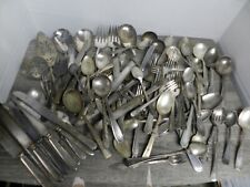 Silverplate Flatware Lot of 100 Assorted Tarnished Mixed PIeces C85J