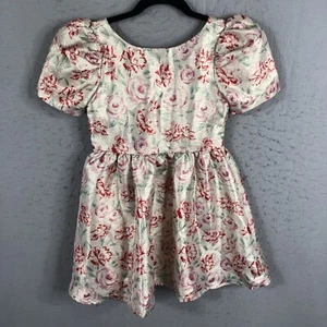 Janie And Jacket Girls Dress 8 Silver Pink Metallic Floral Party Occasion - Picture 1 of 20