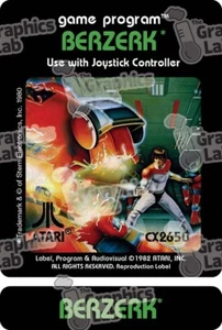 Replacement 2600 Game Cartridge Label - Berzerk - Picture 1 of 1