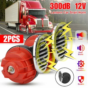 2x 12V 300DB Super Train Hupe Wasserdicht für Auto SUV LKW Boot Motorräder Rot - Picture 1 of 8