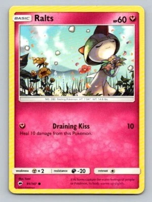 2017 Pokemon Card Burning Shadows Ralts 91/147 - Image 1 of 2