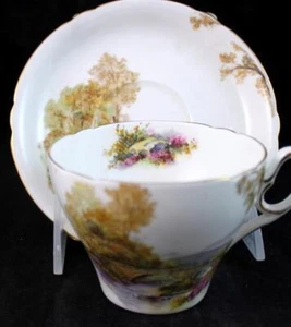 Shelley Heather Footed Cup and Saucer Set O187 - Picture 1 of 4
