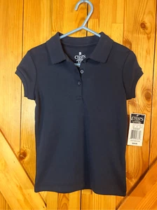 CHAPS Girls Approved Schoolwear Navy S /4 Reg Short Sleeve Collar Shirt nwt (450 - Picture 1 of 3