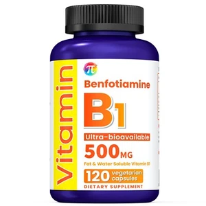 Thiamine Capsules - as Vitamin B1 Supplement, Thiamine 500mg, 120 Capsules - Picture 1 of 7