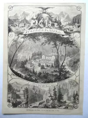 Bad Weissenburg In Der Schweiz. Nach Einer Skizze Von C. Rolli, Holzstich 1874 • 1€