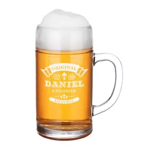 Bierkrug Maßkrug 1 Liter Oktoberfest personalisiert mit Wunschgravur - bayern - Bild 1 von 62
