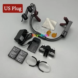 Dental 3,5X Chirurgische Binokular Lupen Stirnband Lupe LED Scheinwerfer US-Stecker - Bild 1 von 2