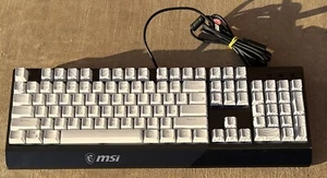 MSI Gaming Black Backlit RGB Dedicated Hotkeys Vigor GK30 With White Keys - Picture 1 of 11