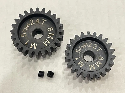 22T 24T M1.5 Mod 1.5  Pinion Gear 8mm Shaft  for 1/5 Arrma Traxxas Losi - Image 1 of 2