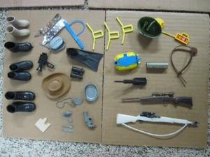 Vintage '60s 12" GI Joe Action Figure Accessory Lot Hat Boot shoe maps rifle - Picture 1 of 1