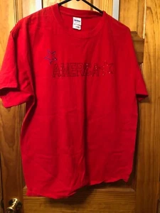 *NEW* Gildan Red Cotton Tee Shirt w/Rhinestones - AMERICA & Stars - Picture 1 of 3