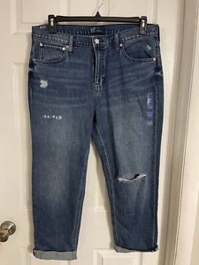 Neu mit Etikett Damengröße 12/31 Gap Denim Boyfriend mittelhoher Bund gerades Bein Jeans - Bild 1 von 3