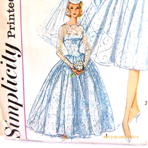 RARE VTG SIMPLICITY 3958 CLASSIC BRIDE BRIDESMAID DRESSY DRESS sz 16 B36 - Picture 1 of 9