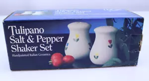 NUEVO DE COLECCIÓN Lucas Gourmet Tulipano Sal Pimienta Coctelera Set Tulipanes Hecho en Italia 4" - Imagen 1 de 9